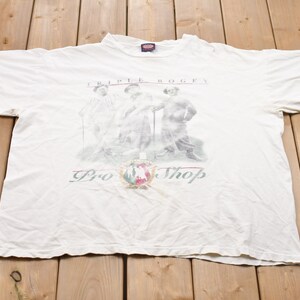 Vintage 1990s Three Stooges Triple Bogey Pro Shop Graphic T-Shirt / Stained / Streetwear / Retro Style / Rare Vintage / 90s Graphic Tee