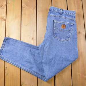 Vintage 1990s Carhartt Distressed Jeans Size 36 x 32 / 90s Carpenter Pants / Hype Vintage / Distressed Carhartt / Vintage Workwear
