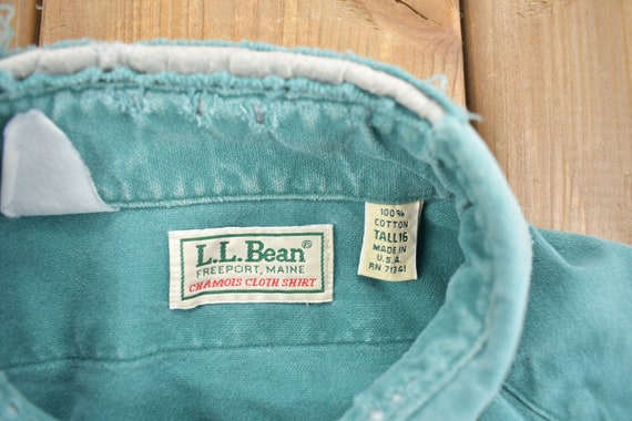 Vintage 1990s LL Bean Chamois Cloth Shirt / 1990s… - image 6