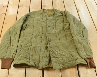 Vintage 1966 Military Jacket Liner Men's Medium / Vintage Army Jacket / 60s Jacket / Vintage Utility Jacket / Streetwear Fashion