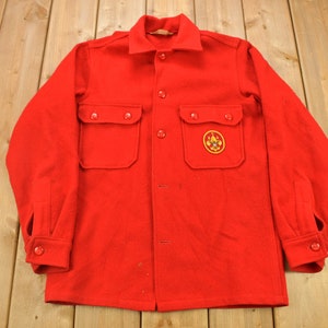 Vintage 1970s Boy Scouts Of America Button Up Shacket / Made In USA / Vintage Boy Scouts / Patch Work / Casual Wear / Workwear-