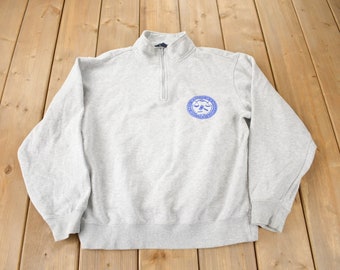 Vintage Y2K Buffalo Law School Collegiate Quarter Zip Sweater Size Small