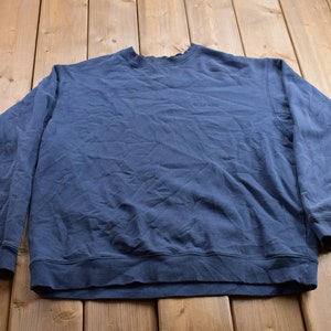 Vintage 1990s Columbia Navy Blue Blank Crewneck Sweatshirt / 90s Crewneck / Columbia Vintage / Essential / Streetwear / 90s Blank / Columbia
