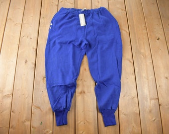 Vintage 1970er Deadstock Wye Oaks Blank Blaue Jogginghose Größe M
