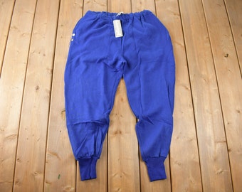 Vintage 1970s Deadstock Wye Oaks Blank Blue Sweat Pants Size M