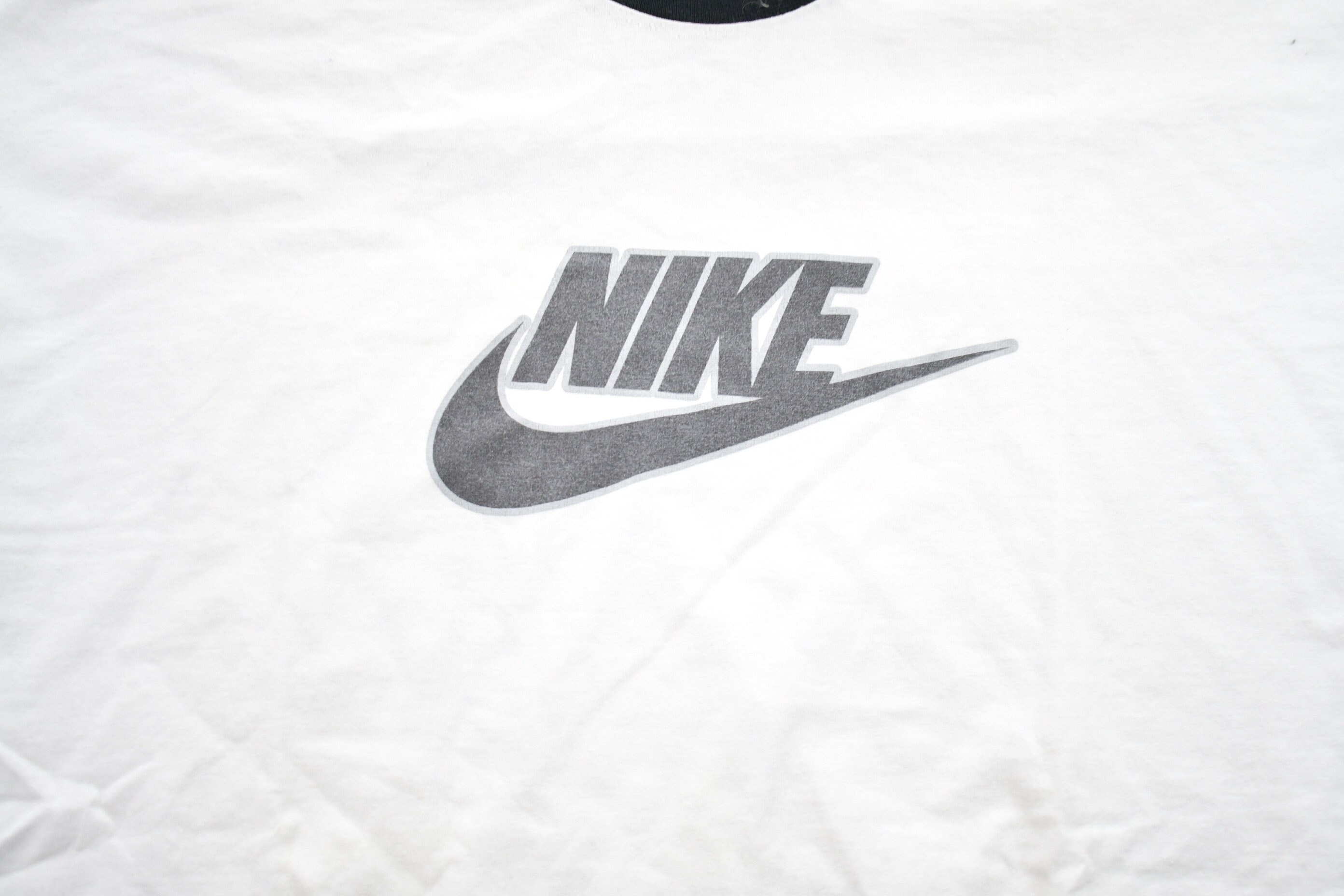 Vintage 1990s Nike Ringer Graphic T-shirt / 90s Nike Swoosh 