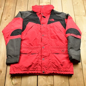 Vintage 1990s The North Face Jacket Extreme Light Winter Ski Jacket / Athletic Zip Up / TNF / Utility Pocket / Color Block / Vintage TNF