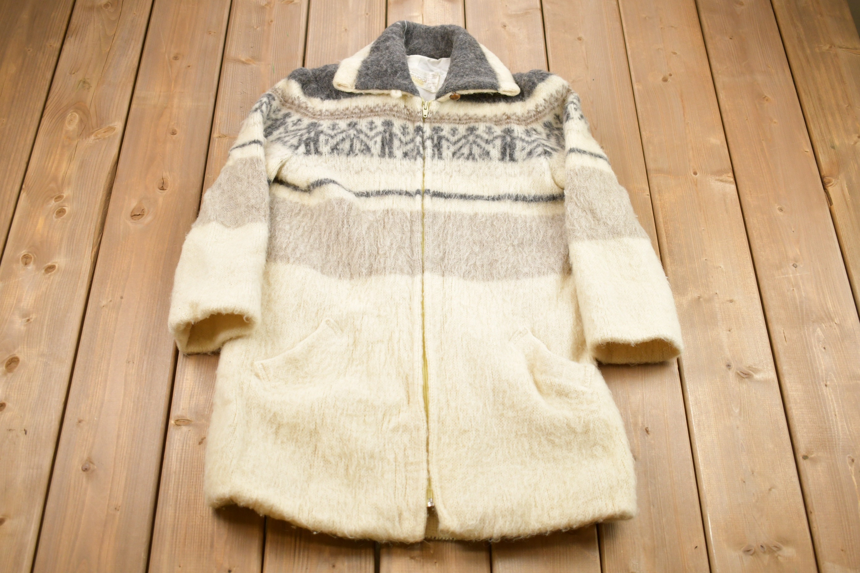 ジャケット・アウター 80's vintage wool jacket  archive Vintage 1980s Ice Wool 100% Wool Full Zip Jacket / Wool