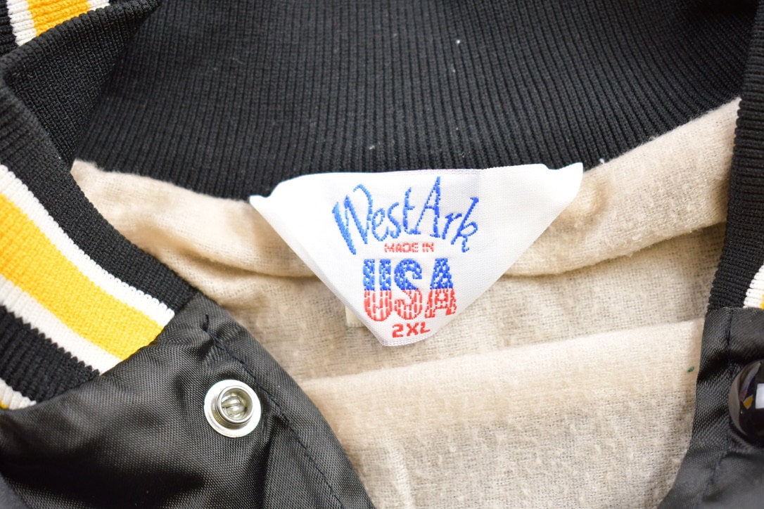 Vintage 1980s West Ark Satin Bomber Jacket / Stemco Factory