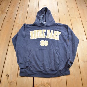 Vintage 1990s University Of Notre Dame Embroidered Hoodie Made In USA