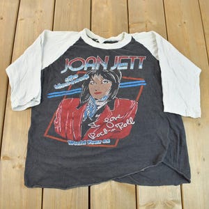 Vintage 1982 Joan Jett & The Blackhearts World Tour Raglan Band Tee / Made in USA / 80s Rock T Shirt / 80s Tee / Joan Jett