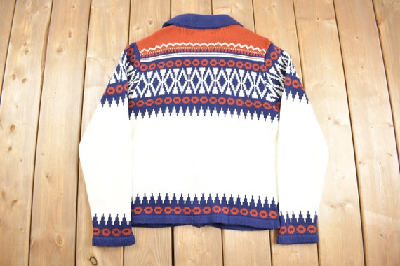 Vintage 1990s Saxony Knit Zip Up Sweater / Vintag… - image 2