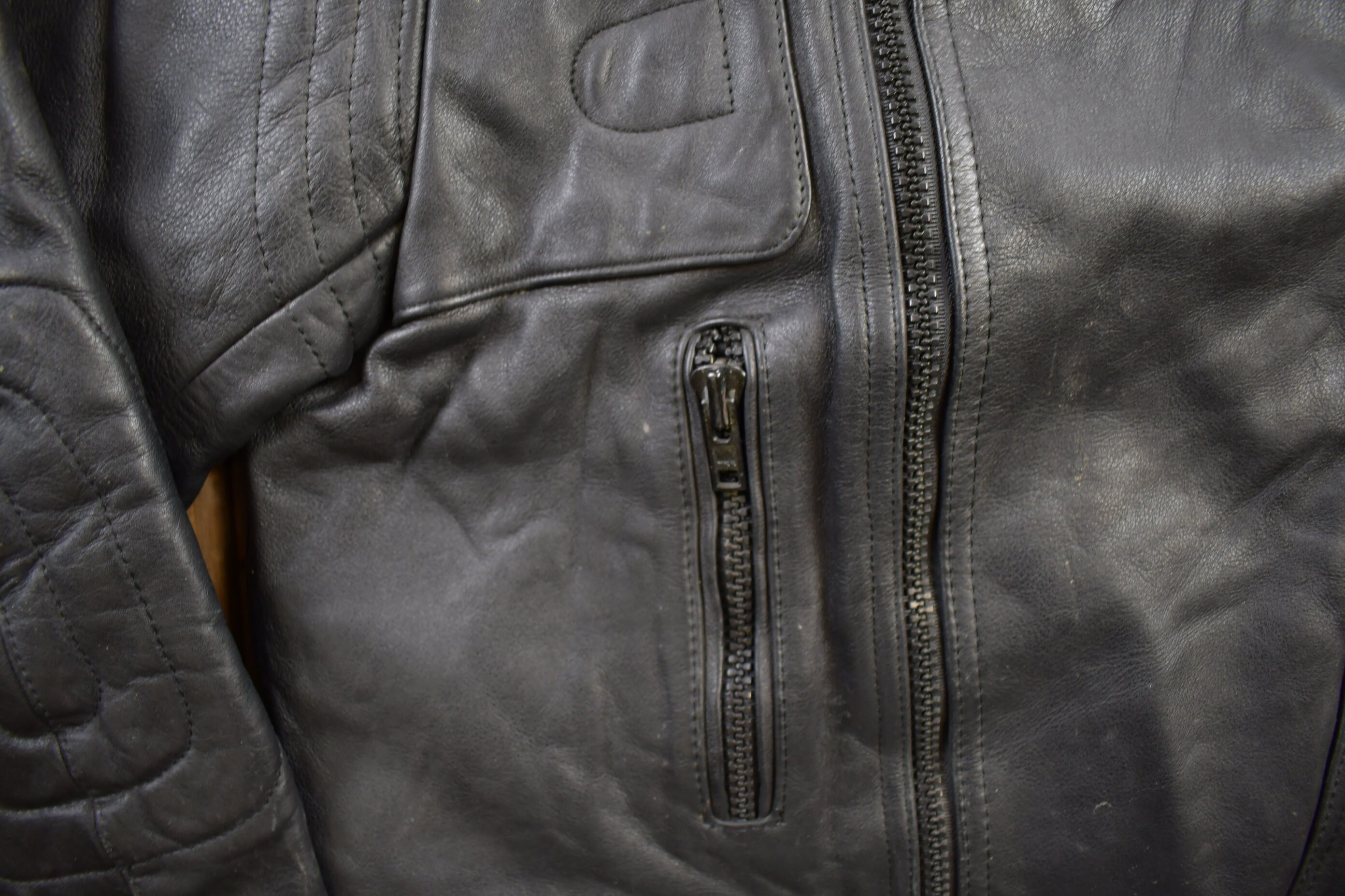 Vintage 1990s Eurox Leather Cafe Racer Biker Jacket / Fall