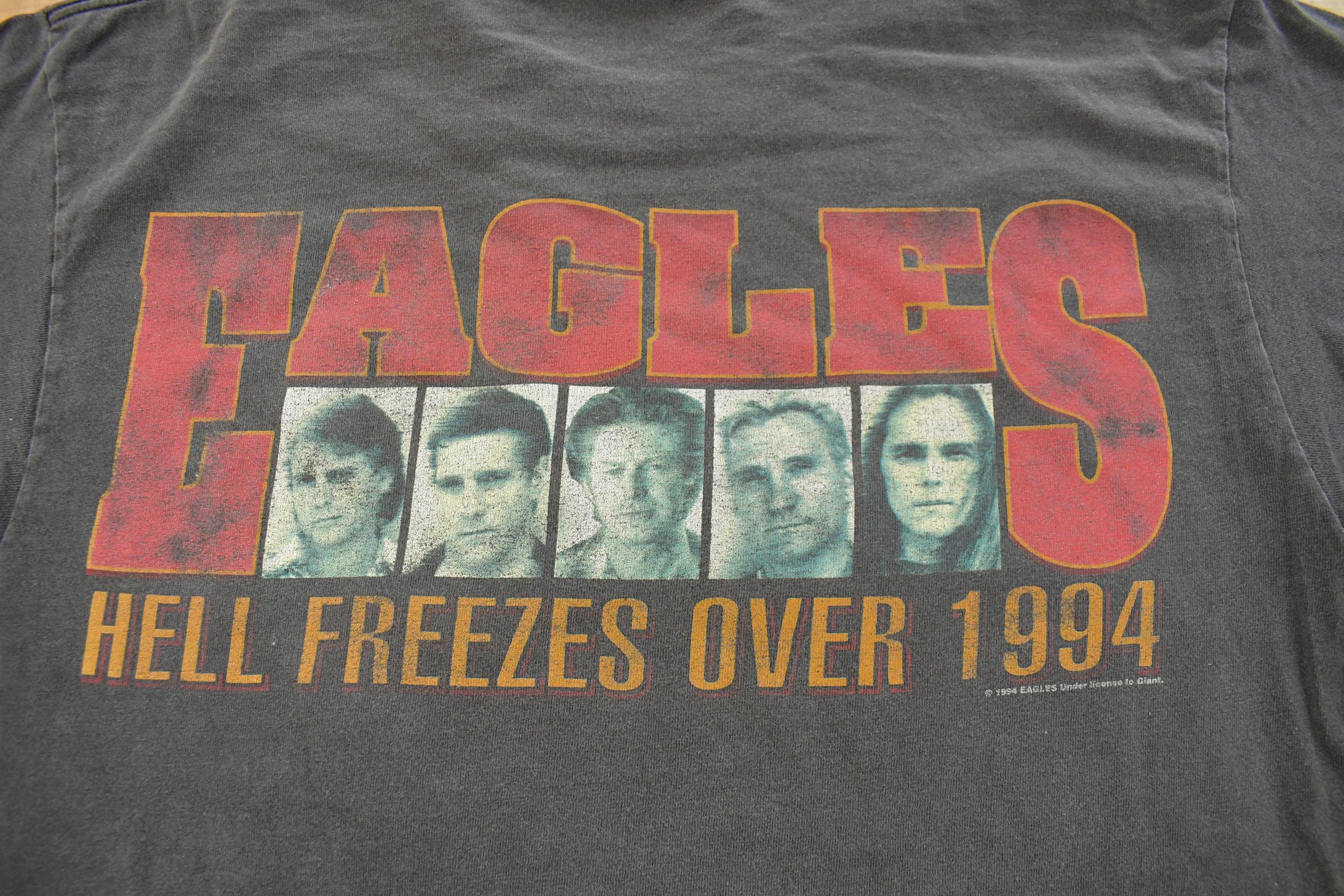 Vintage 1994 Eagles Hotel California Hell Freezes Over Tour Band T