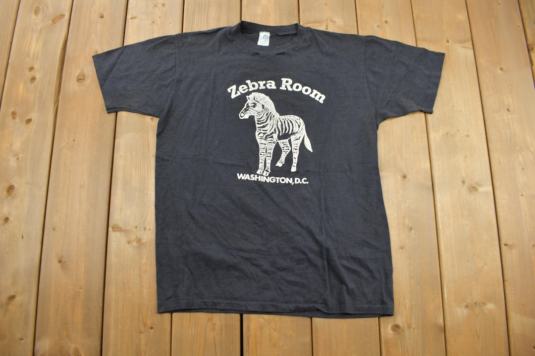 Vintage 1980s Zebra Room Washington DC Single Stitch Graphic T