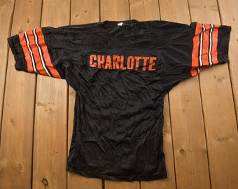 Vintage 1980s Charlotte Football Jersey / American Football Sportswear / Athletic Pullover / Team Logo / Americana / Vintage Sports