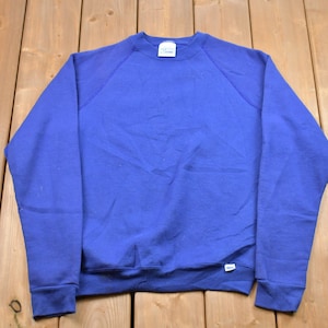 Vintage 1990s Blank Raglan Crewneck Sweatshirt / Made in USA / 90s Raglan Crewneck / Athleisure / Streetwear