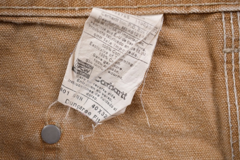 Vintage 1990s Carhartt Double Knee Work Pants Size 38 x 32 / 90s Carpenter Pants / Made In USA (Rare) / Distressed Carhartt / Hype Vintage imagen 5