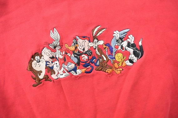 Vintage 1995 Looney Tunes Embroidered Crewneck Sw… - image 3