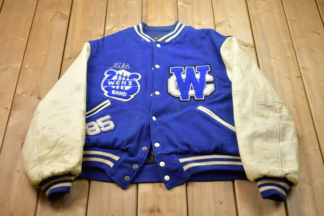 Vintage 1980s Trophy Jackets Leather Varsity Jacket / Fall Outerwear ...