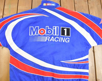 Vintage 1990s Mobil 1 Racing Nascar Jacket / Sportswear