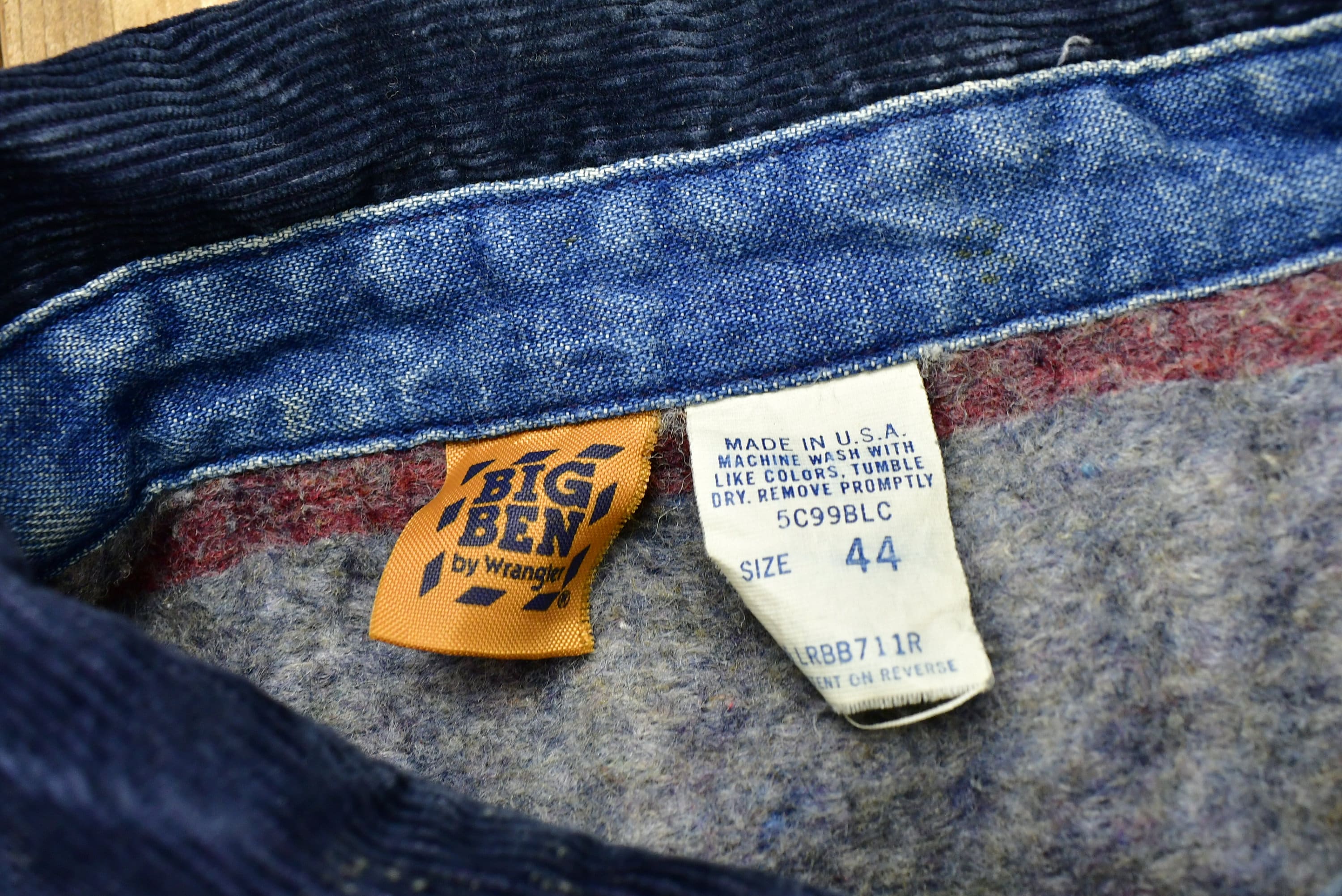 Vintage 1990s Big Ben by Wrangler Blanket Lined Jean Chore Coat