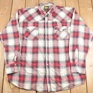 Vintage 1990s Work N Sport Plaid Button Up Shirt / 1990&#39;s Button Up / Vintage Shirt / Casual Wear / Workwear / Pattern Button Up