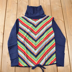 True Vintage 1960s Deadstock Helen Sue Long Sleeve Turtleneck Psychedelic Acyrlic Blouse Knit Sport Top