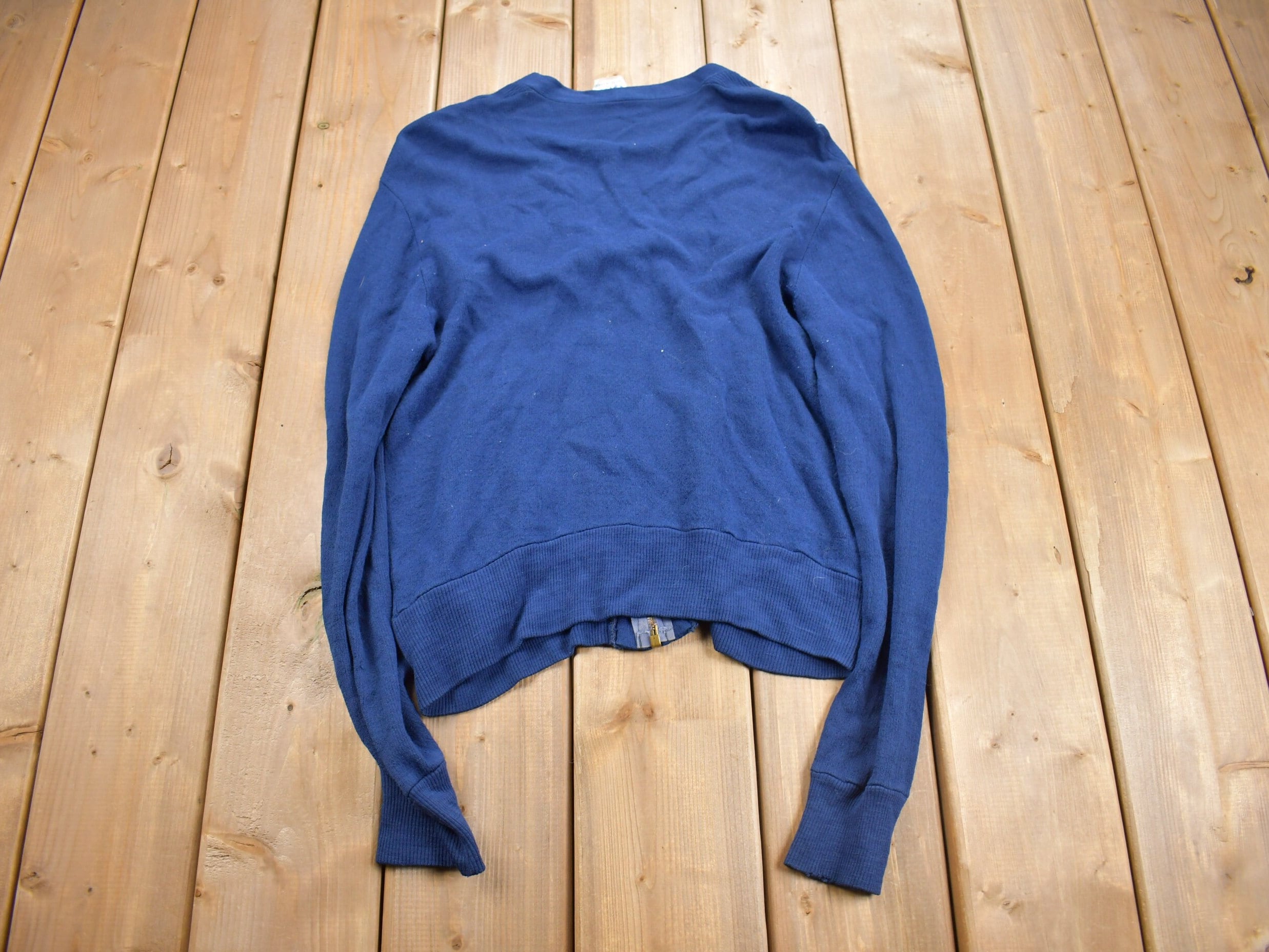 Vintage 1980s Tricots De Qualite Knit Cardigan Zip Sweater