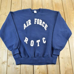 Vintage 1990&#39;s Air Force ROTC Crewneck Sweater / USMC / US Air Force / Militaria / Patchwork / U.S. Army Top / Authentic Military Gear