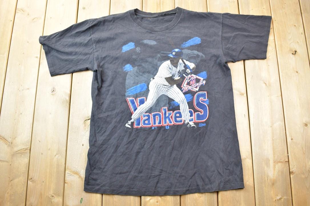 Vintage 1990s New York Yankees Don Mattingly 23 MLB  Graphic T-Shirt / Made In USA / Single Stitch / MLB Baseball / 90s Streetwear