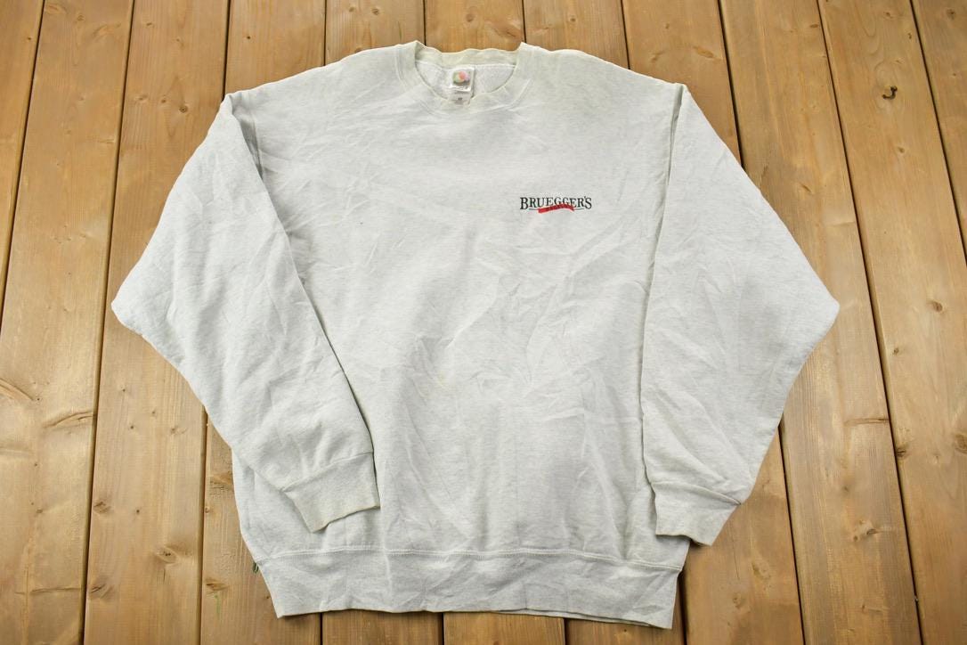 Vintage 1990s Brueggers Bagels Crewneck Sweatshirt / 90s Crewneck