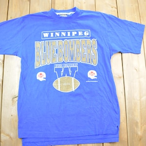 Vintage 1990s Winnipeg Blue Bombers CFL Softwear Graphic T-Shirt/ Made In USA / Single Stitch / NFL / 90s Streetwear / Sportswear