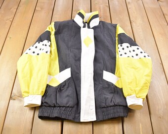 Vintage 1990s Fleet Street Colorblock Abstract Windbreaker Jacket / Streetwear / Light Jacket / Vintage Windbreaker / Outerwear