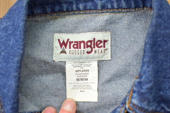 Vintage 1990s Wrangler Rugged Wear Denim Jean Jac… - image 4