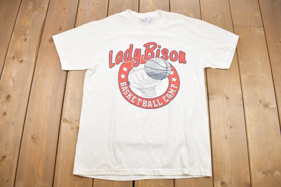 Vintage 1990s Lady Bison Basketball Camp T-Shirt … - image 1