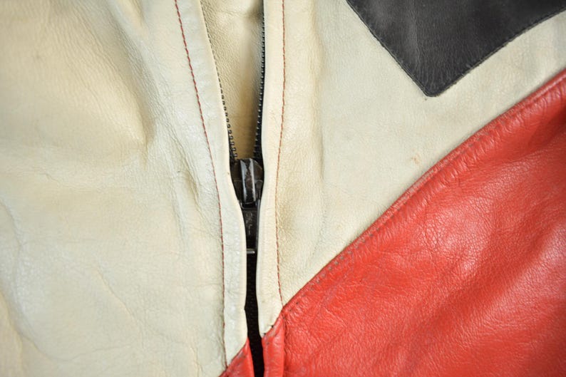 Vintage 1980s Dainese Crono Suit Motorcycle Racing Uniform Coveralls Men's 52 / 90s Leather Motorcycle Jacket / Moto Leather Coat bild 7