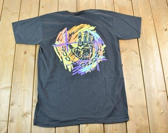 Vintage 1988 Body Glove All Over Print Neon Single Stitch Surfing T-Shirt  / 80s Vintage Surfing Tee / Rare Vacation Tee / Surf Made In USA