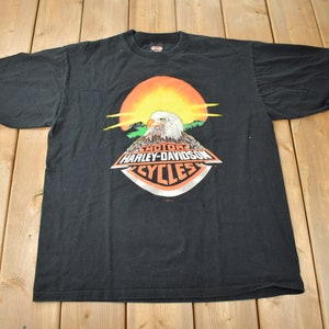 Vintage 1990s Caraibes Motorcycles Harley Davidson GUADELOUPE Graphic T-Shirt