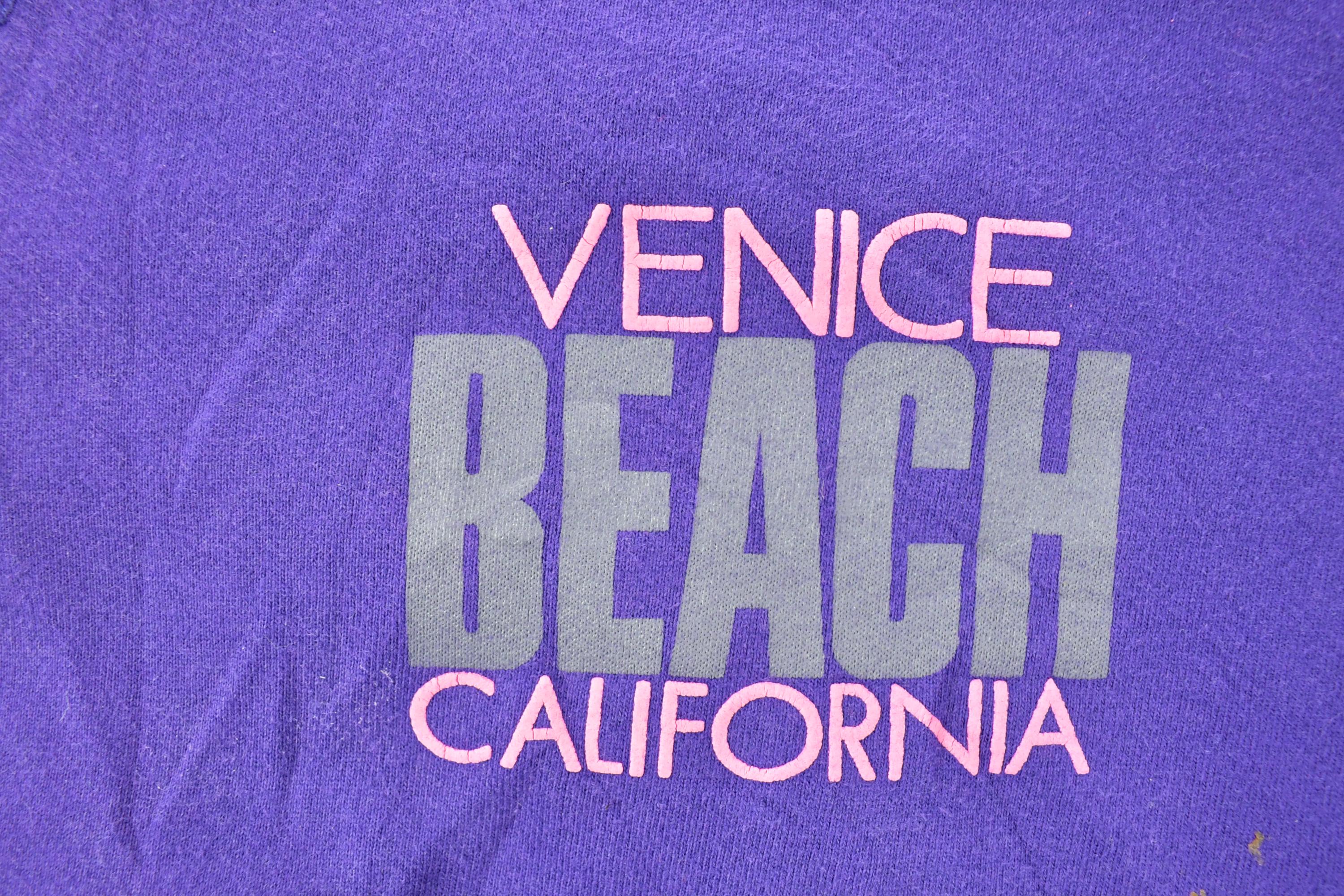 Vintage 1990s Venice Beach California Neon Crewneck Sweatshirt 