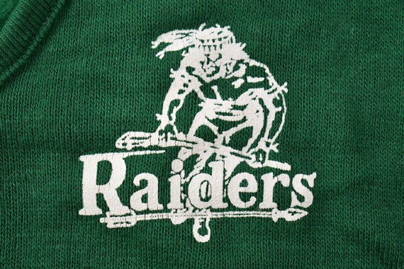 Vintage 1970s Knitted Raiders V Neck Sweater Vintage 70s Sweater Green Sweater Collegiate True Vintage Pullover Made in USA Etsy UK