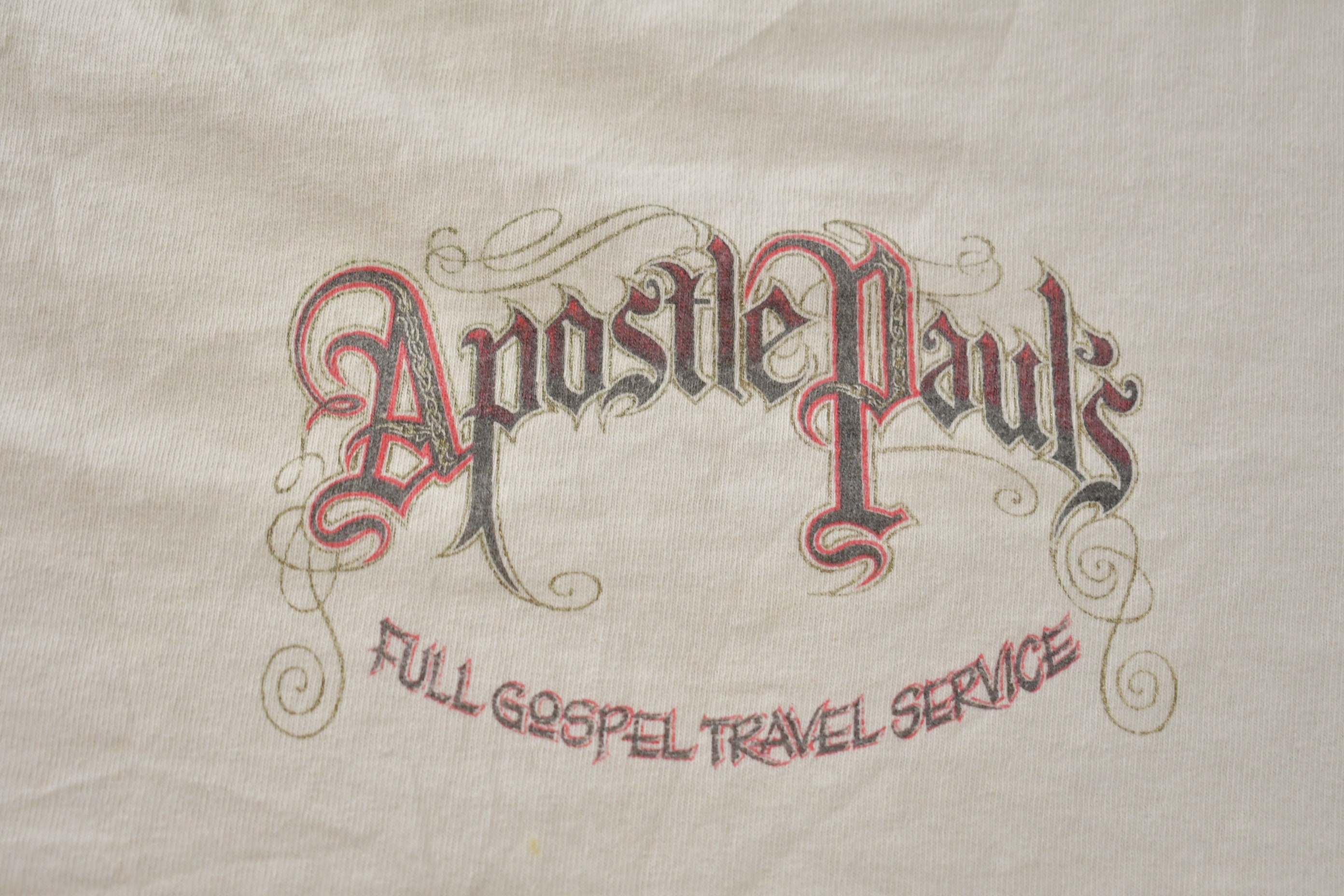 Vintage 1990s Apostile Paul Full Gospel Travel Service Graphic T 