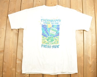 Vintage Salem Sigaretten "Comin To The Fresh Side" uit de jaren 90 met grafisch T-shirt / Retro-stijl / Enkele steek / Made in USA / T-shirt jaren 90