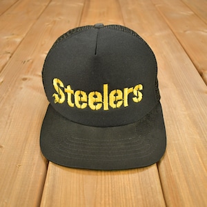 Vintage 1990s Pittsburgh Steelers NFL New Era Snap Back Trucker Hat / OSFA / 90s Snap Back / Made In USA