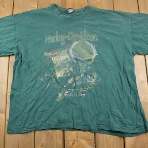 Vintage 1990s Harley Davidson St Thomas Graphic T-Shirt / Vintage T Shirt / Motorcycle Streetwear / Graphic Tee / Single Stitch /