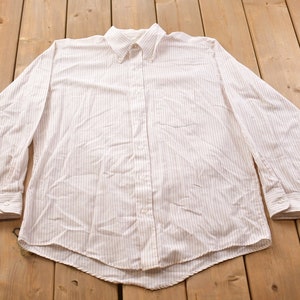 Vintage 1990s Gentlemens Wear House Striped Button Up Shirt / 1990s Button Up / Vintage Formal Shirt / Basic Button Up / Striped Button Up