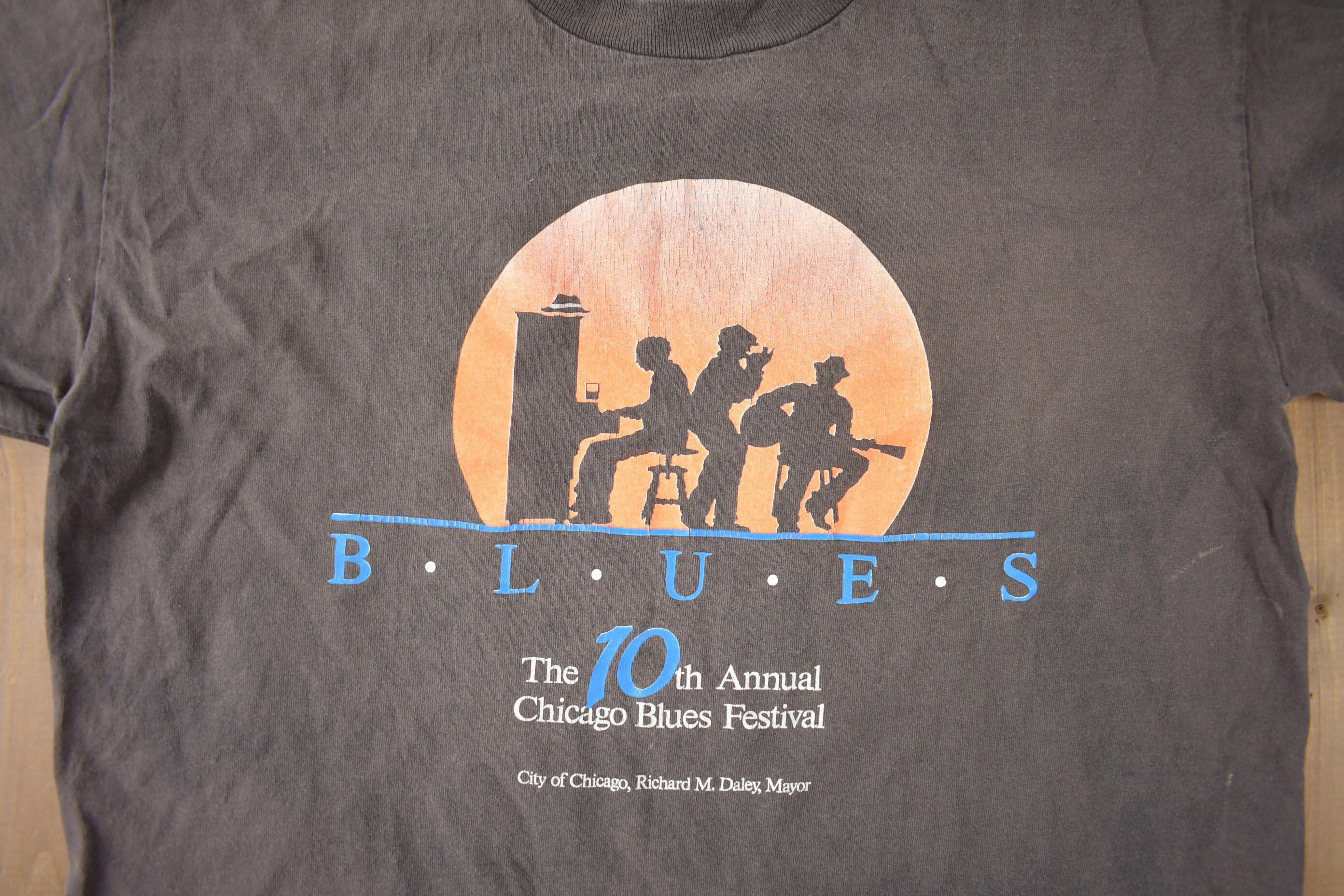 Vintage 1993 Chicago Blues Festival Single Stitch Graphic T Shirt 