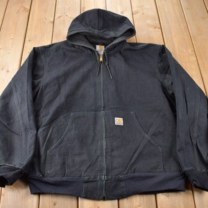 Vintage 1990s Distressed Carhartt Black Active Jac Jacket Size 2XL