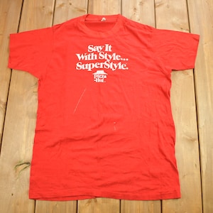 Vintage 1980s Pizza Hut Graphic T Shirt / Vintage T Shirt / Streetwear / Graphic Tee / Single Stitch / Made In USA / Vintage Pizza Hut