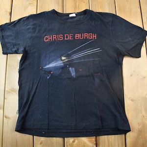 Vintage 1984 Chris De Burgh Man On The Line Tour Band T-shirt / Single Stitch / Ringer T-shirt / Tillverkad i Kanada